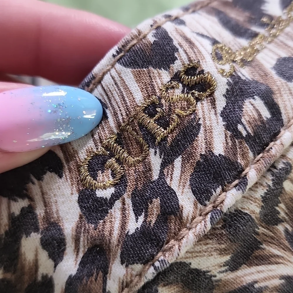 Vintage Guess Y2K Skinny Jeans Lowrise Leopard Print Pants